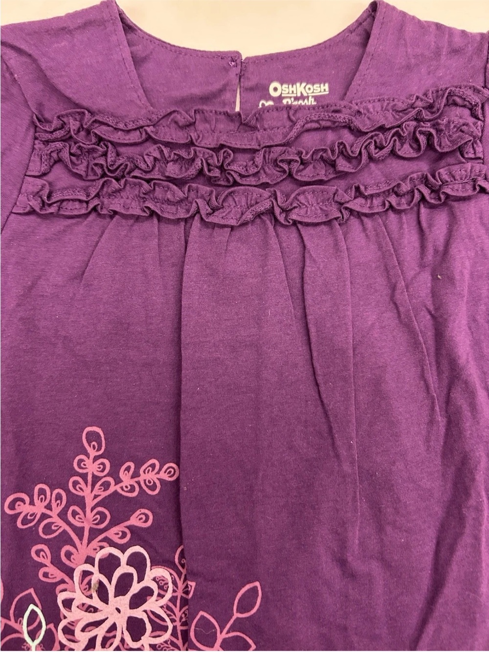 Crochet Sweater Bundle w Oshkosh Tops Girl 6 6X Purple Floral Spring School - Picture 7 of 13